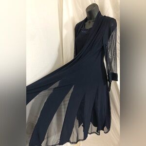 R&M Richards 2 piece sequin shift dress and sheer sleeve duster size 8 brand new